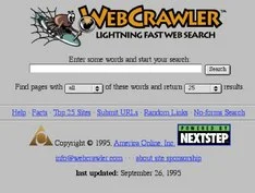 Webcrawlerscreenshot1995 PAPPER IT Webcrawler screenshot 1995